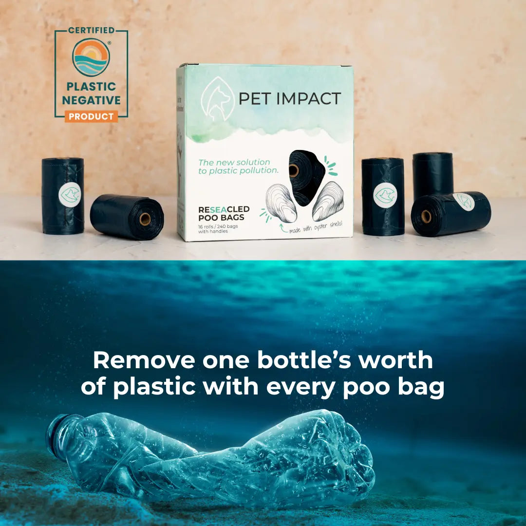 ReSEAcled poo bags remove the equivalent of one plastic bottle, per every bag used.
