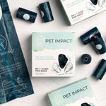 An image showcasing Pet Impact's ReSEAcled poo bags on a white background